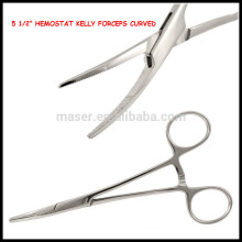 Piercing Tool 5 1/2"Hemostat Kelly Forceps Curved,Hemostat Kelly Holder Forcep,306L Stainless Steel Piercing Curved Forceps Tool